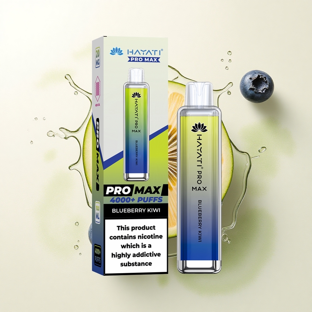 Hayati Pro Max 4000 Puffs Blaubeere Kiwi 1400mAh Dual Mesh Coil